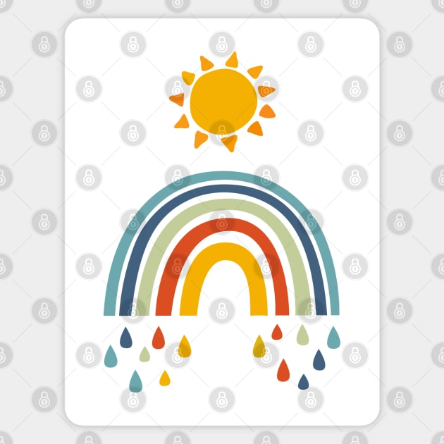 Rainbow and sun Magnet by grafart